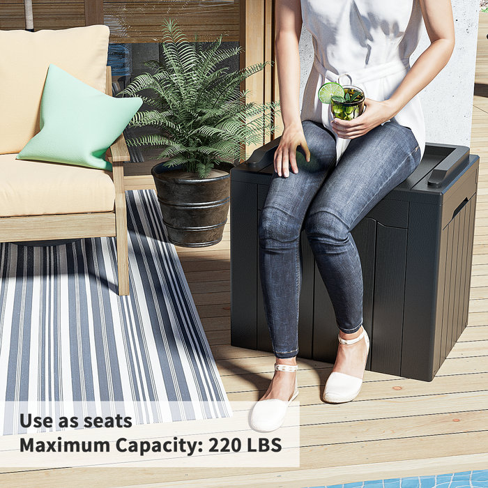 Devoko 32 Gallon Water Resistant Lockable Deck Box With Seat & Reviews